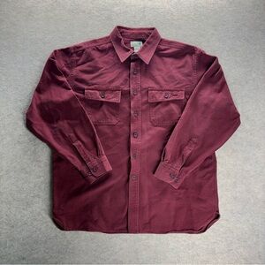 Vintage L.L.Bean Chamois Shirt Button Men’s XL Long Sleeve Rust Red Chest Pocket